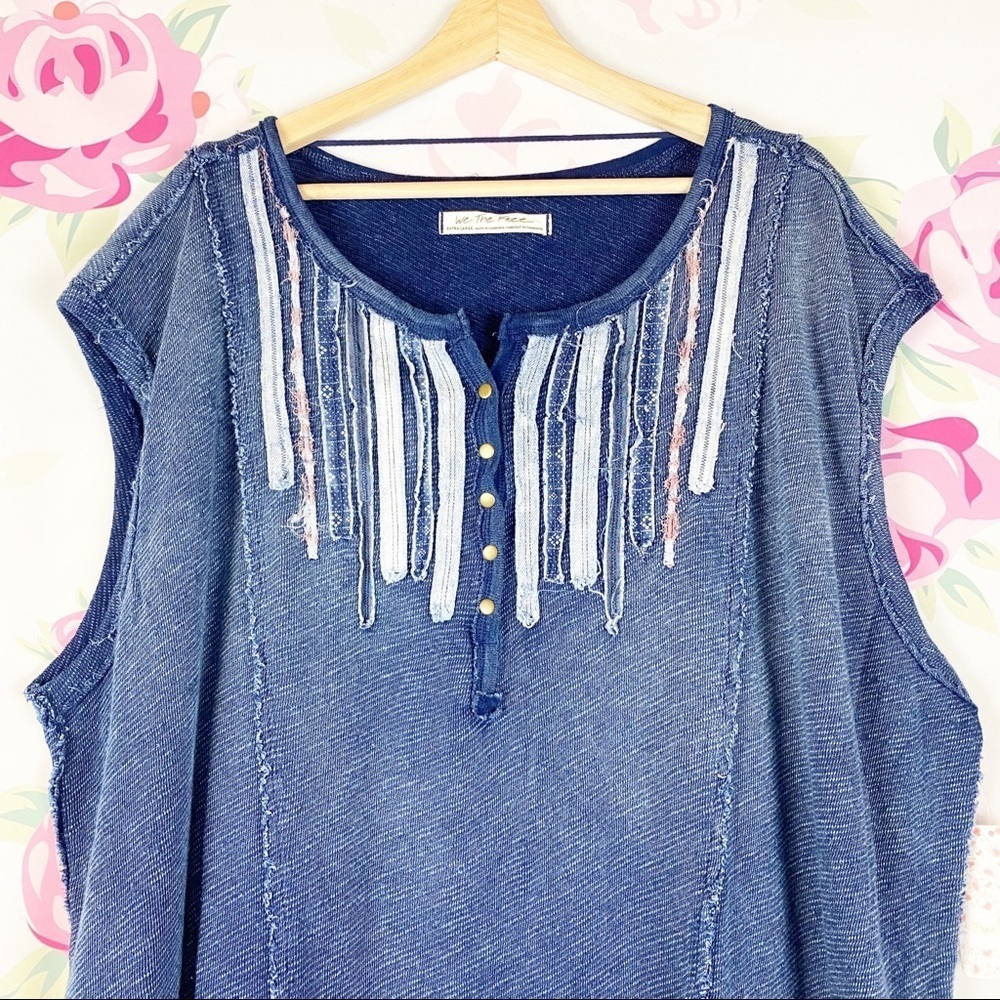 NEW Free People Harvey Muscle Distressed Oversized Tank Top Shirt M - Picture 8 of 15